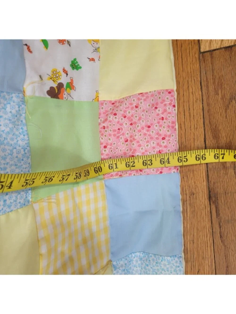 NEW Handmade Vintage Fabric Patchwork Quilt Throw Cotton Blanket 46x64 Toddler